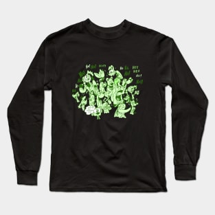 Grinny Green Dogs Long Sleeve T-Shirt